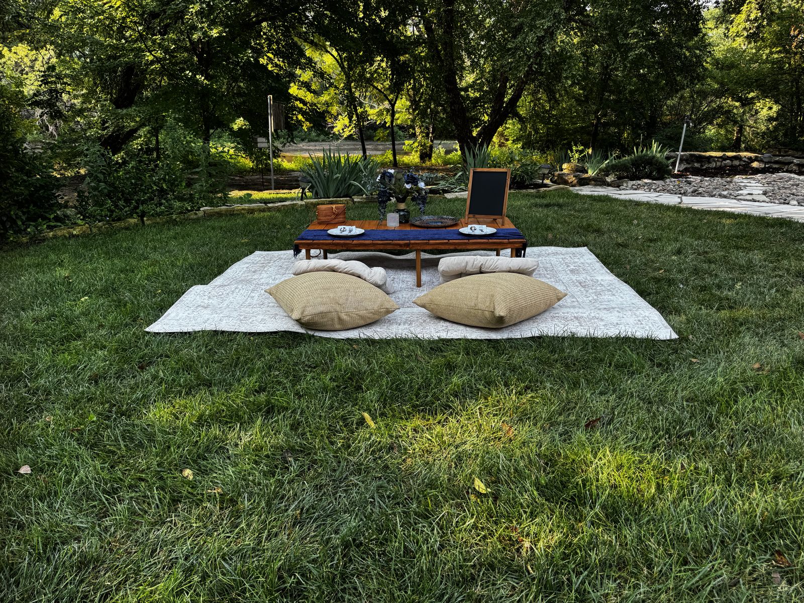 Outdoor picnic setup in a Wichita, Kansas park by Ready. Set. Picnic.