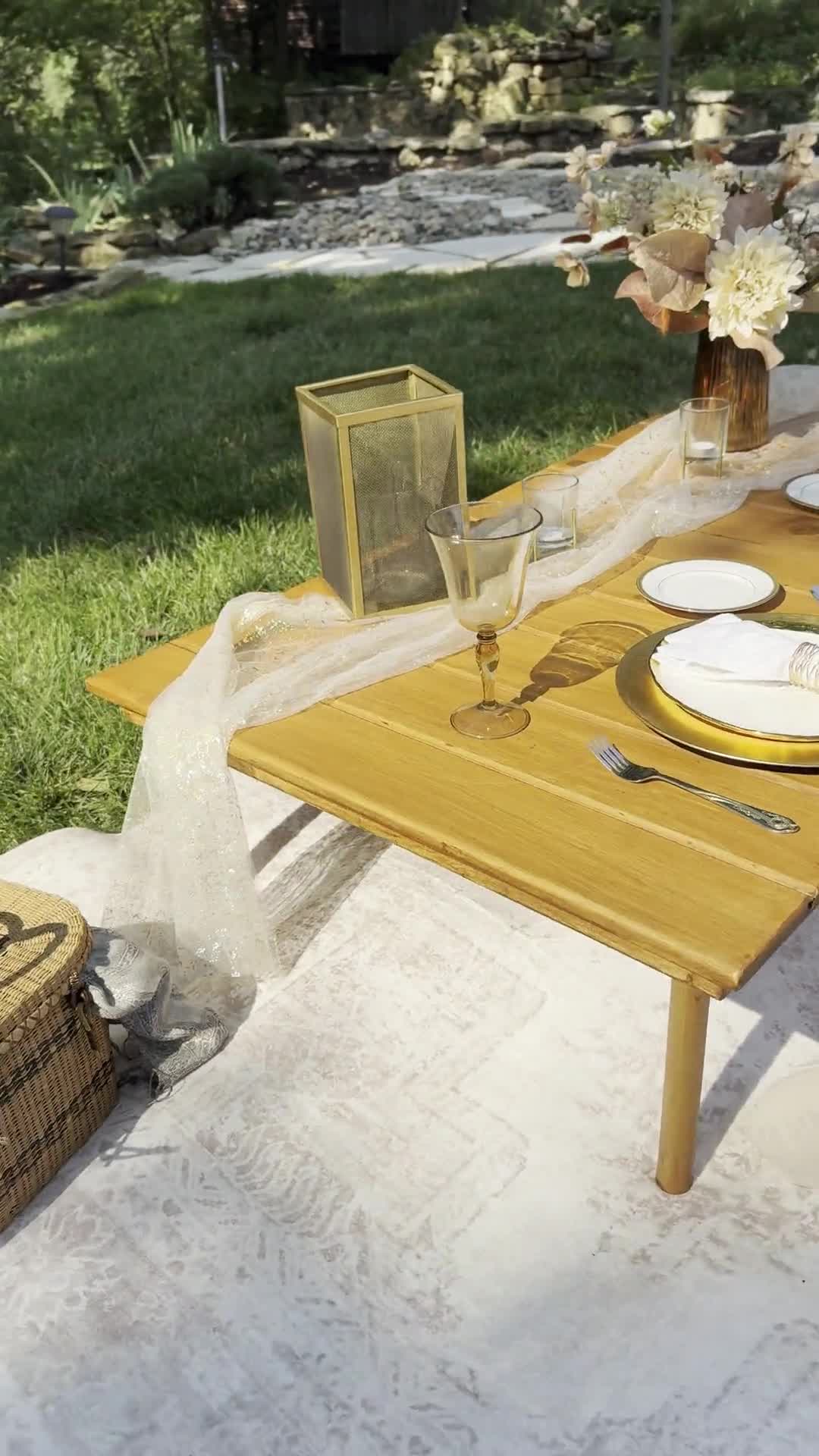 Champagne Garden styled picnic setup by Ready. Set. Picnic. in Wichita, Kansas