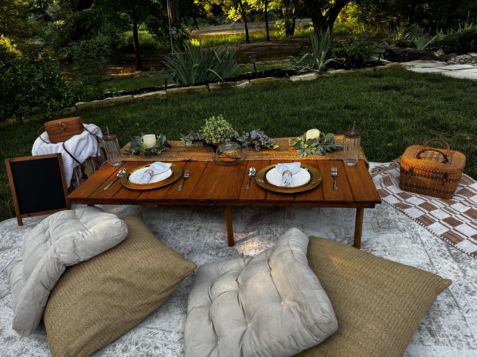 Lavender Sage styled picnic setup by Ready. Set. Picnic. in Wichita, Kansas